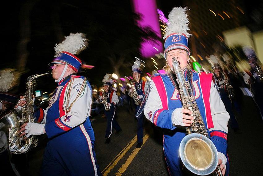 Jaguar Marching Band with their Saxophone